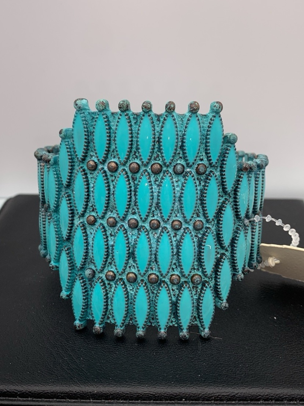 NWT Turquoise enamel stretch Statement Cuff bangle Bracelet - Women's Jewelry